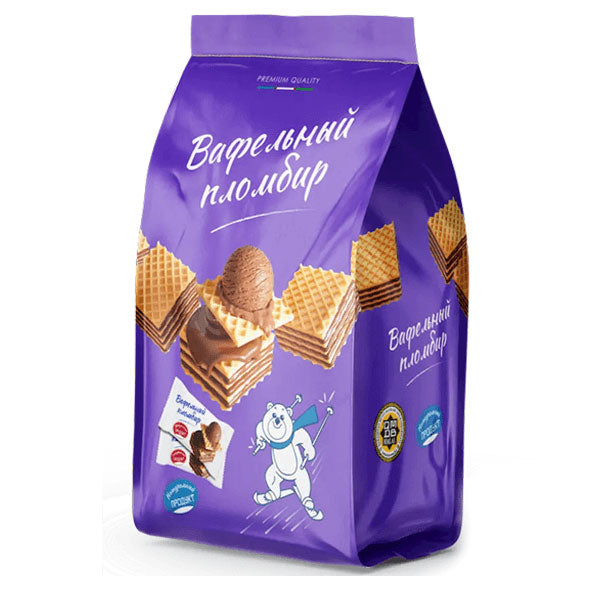 Wafers Plombir White with Choco Ice Cream – 14.11 oz (400gr)
